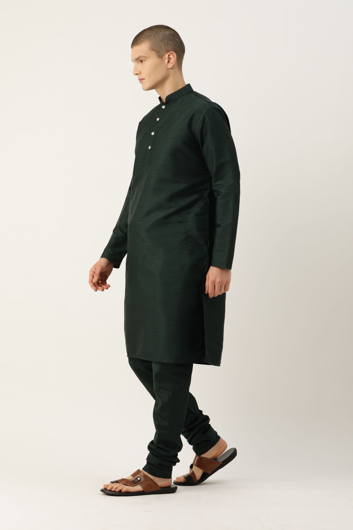 Designer Wear Olive Color Cotton Churidar