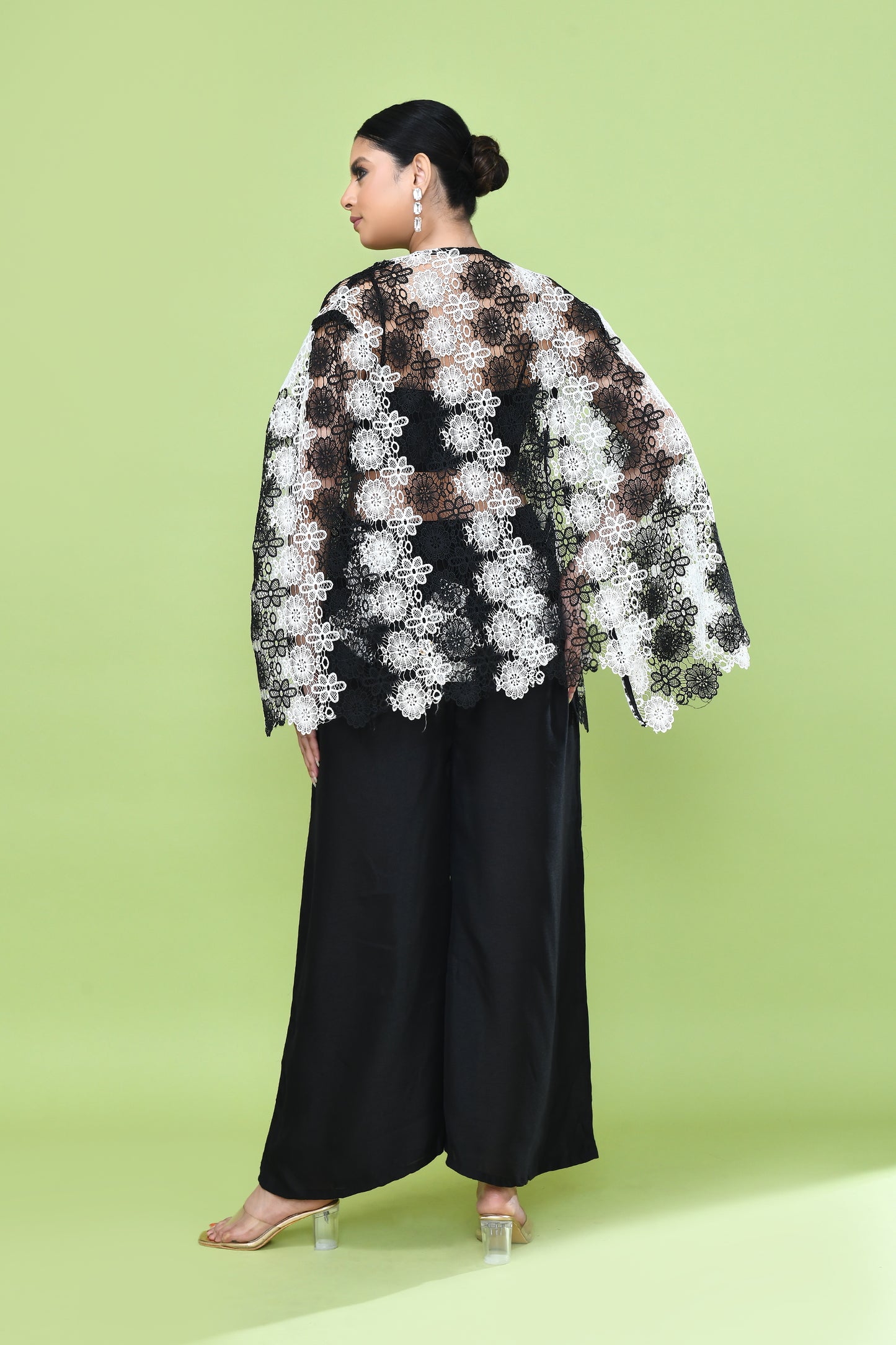 Designer Wear Black Palazzo Set with an Embellished Jacket