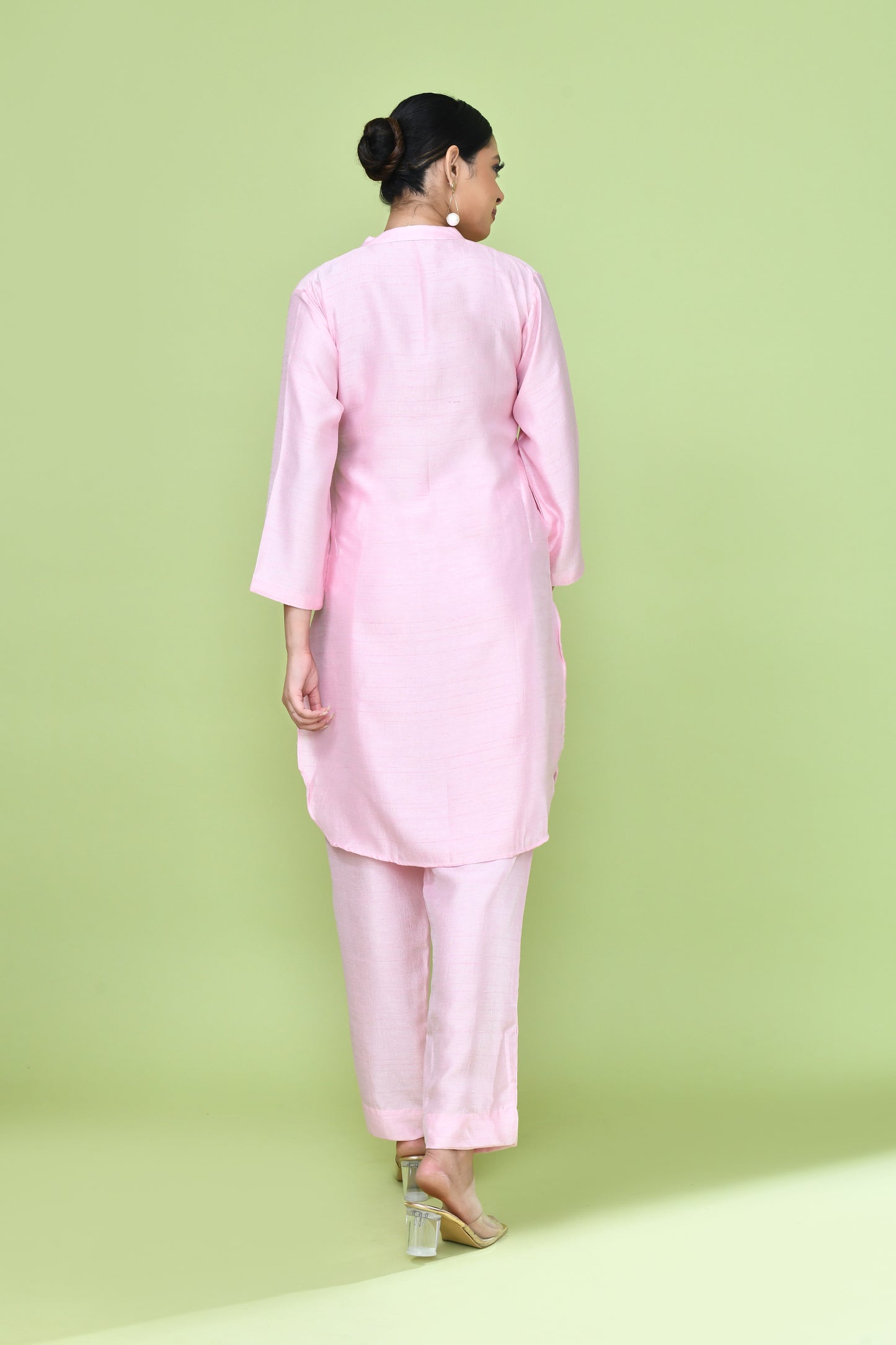 Designer Wear Pink Silk Co-Ord Set
