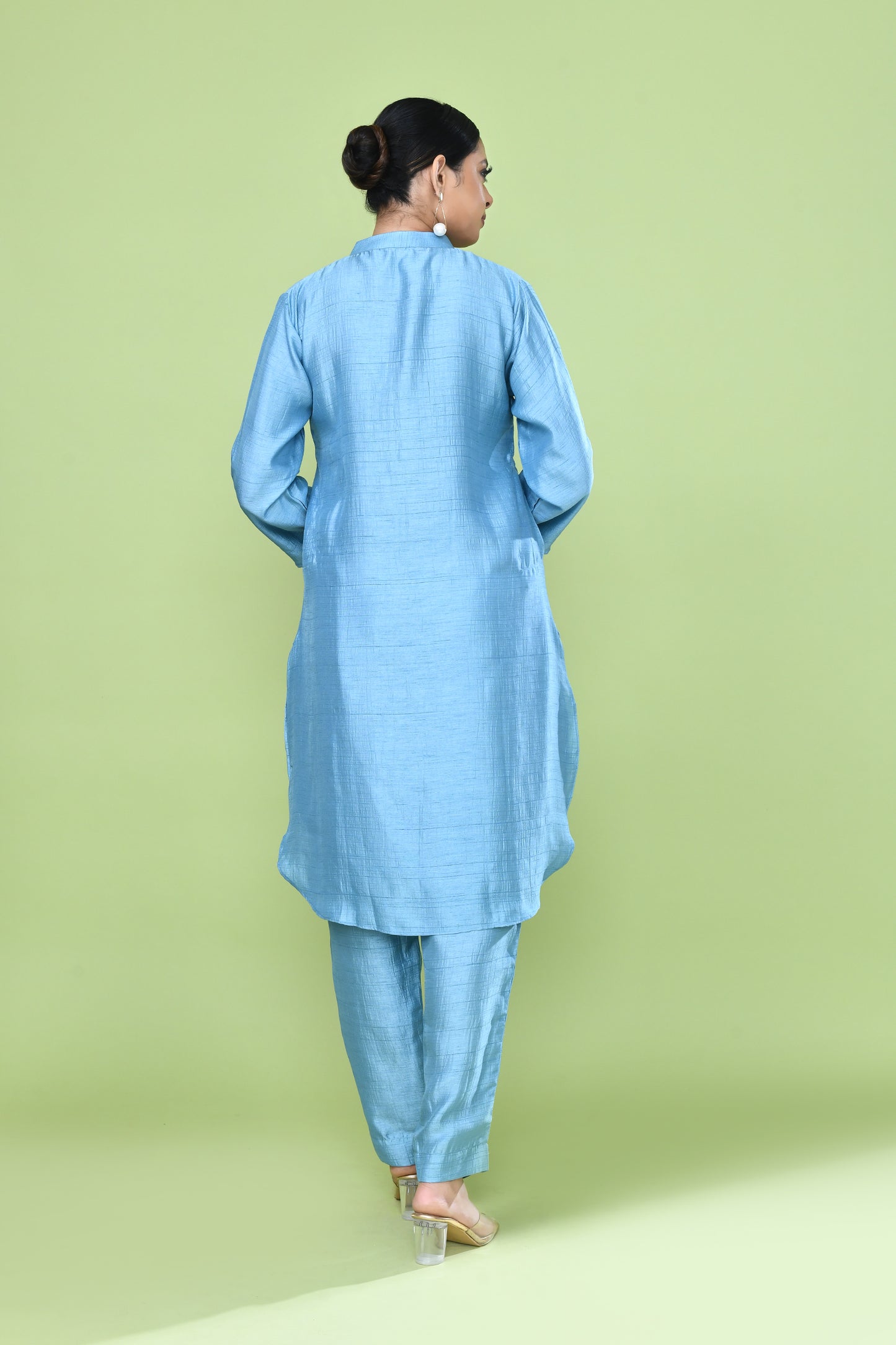 Designer Wear Sky Blue Silk Co-Ord Set