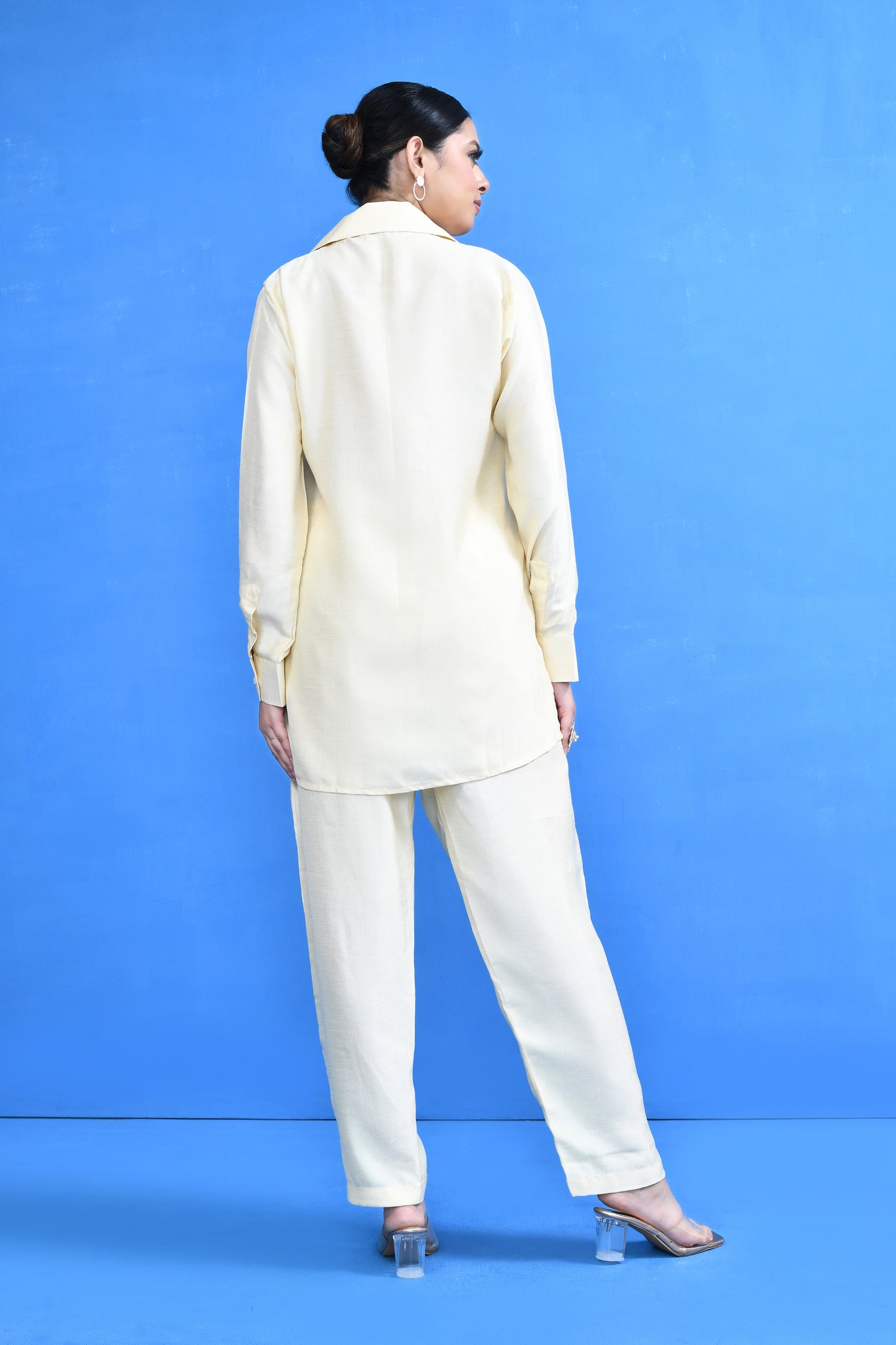 Designer Wear Cream Silk Co-Ord Set