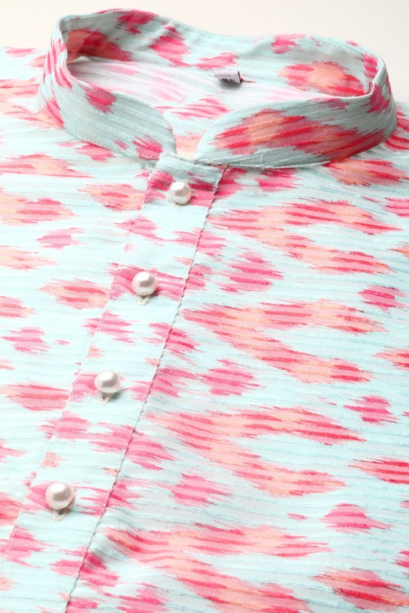 Designer long Kurta In Aqua Blue - Simaaya