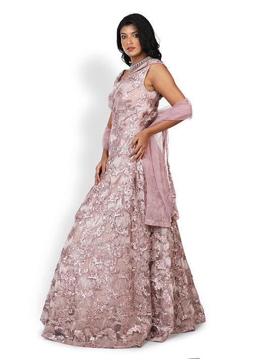 Buy Casual  Gown In Onion Pink Color At Online Simaaya