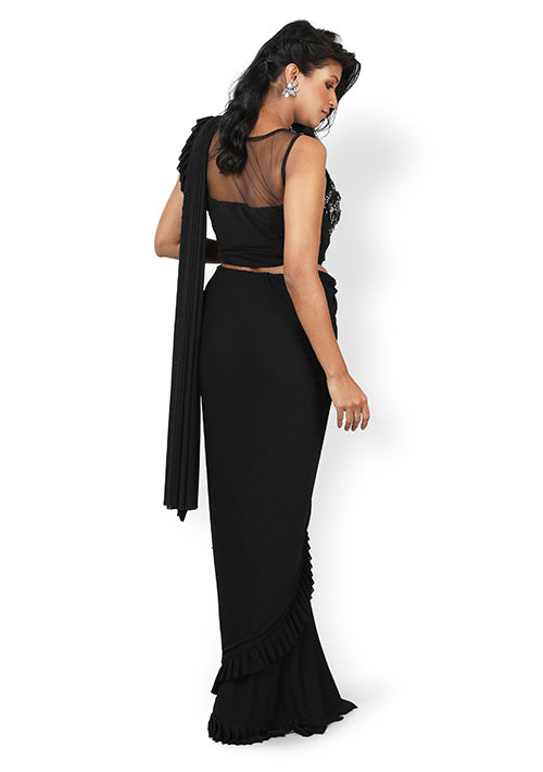 Buy Casual  Designer Saree In Black Color At Online Simaaya