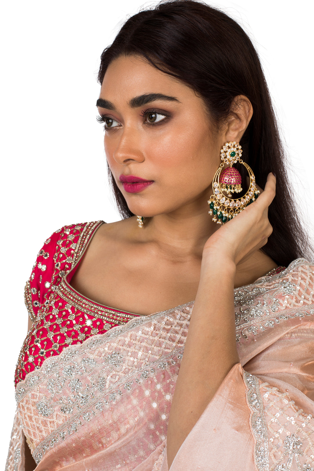 Buy Womens Wear Saree In Peach Color At Online Simaaya