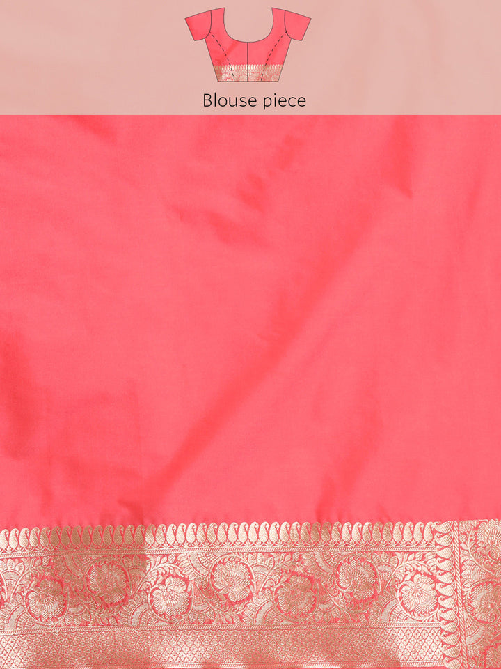 Designer Pink Silk Saree