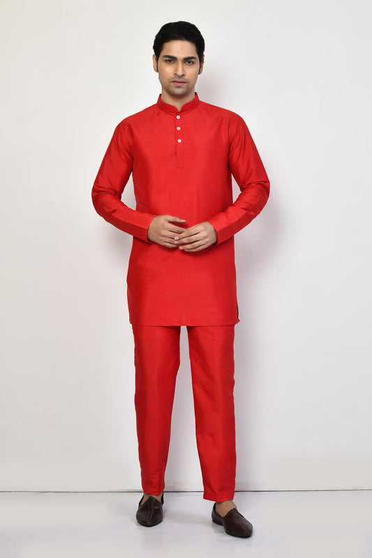 Designer Short Kurta In Red
