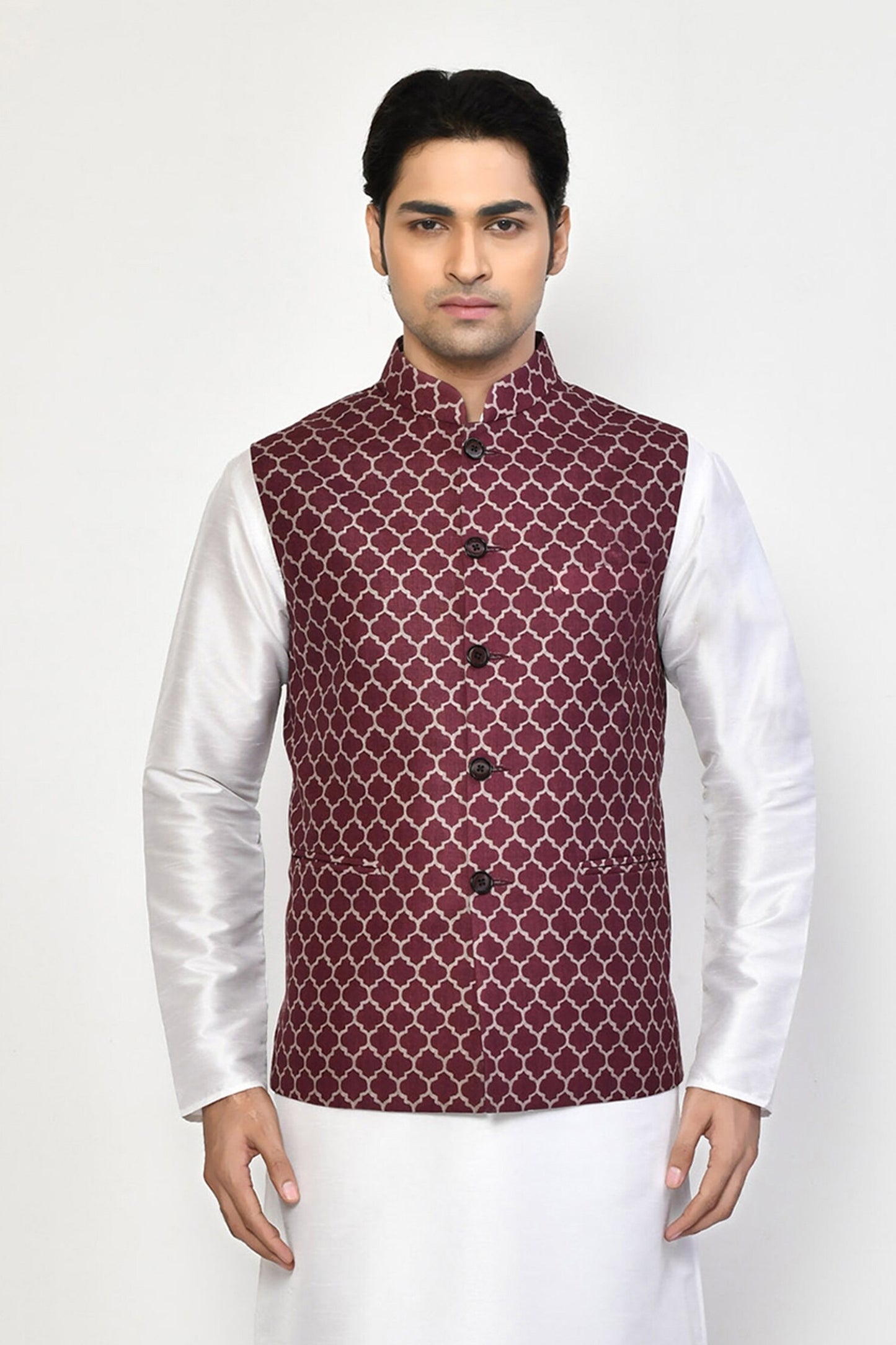 Designer Jacket In Maroon