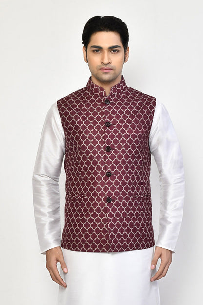 Designer Jacket In Maroon