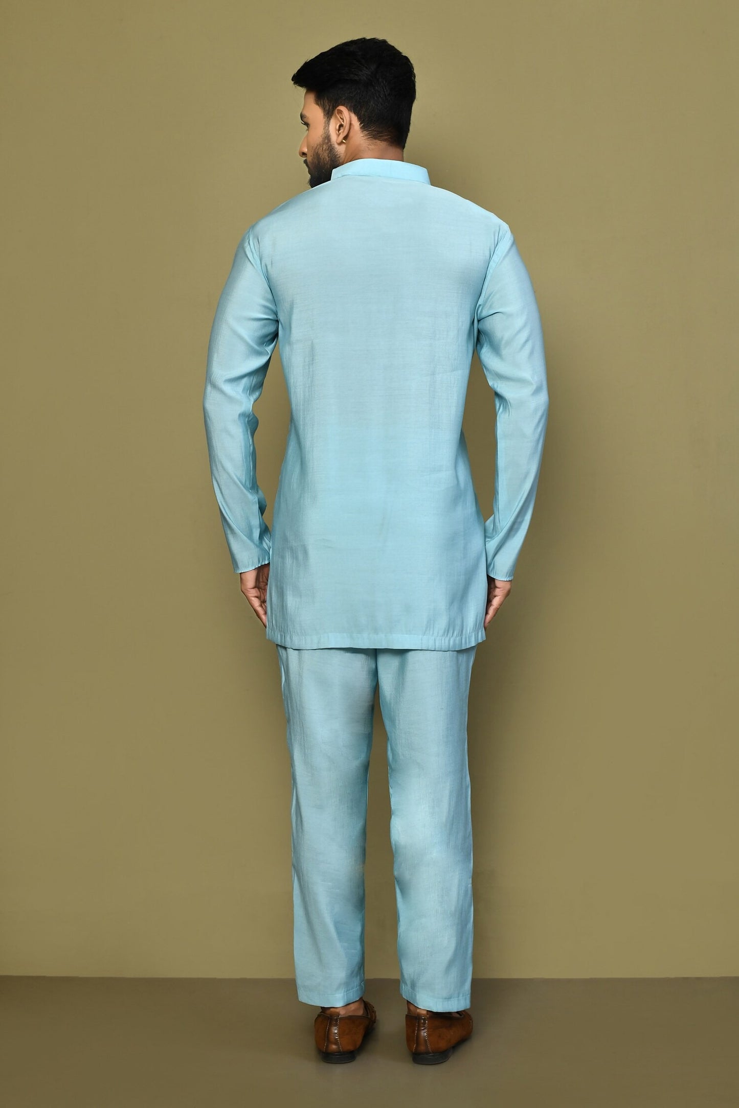 Designer Short Kurta In Sky Blue