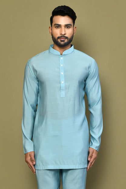 Designer Short Kurta In Sky Blue