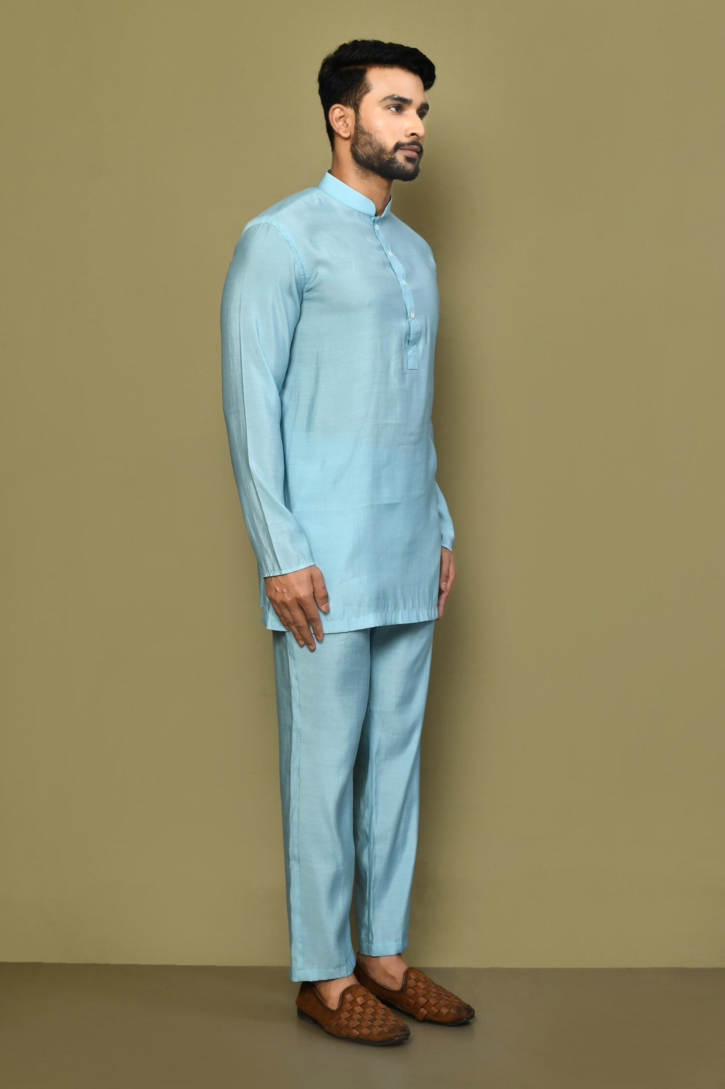 Designer Short Kurta In Sky Blue