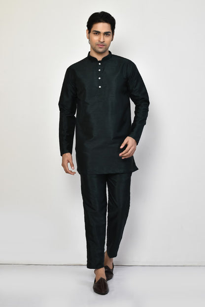 Designer Printed Kurta in Deep Green Colour