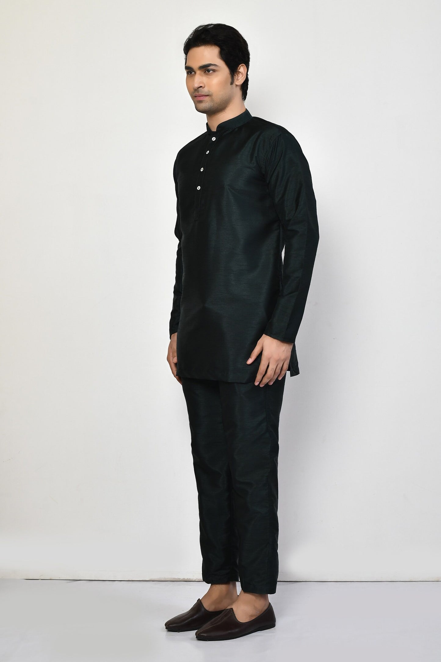 Designer Printed Kurta in Deep Green Colour