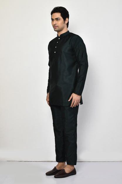 Designer Printed Kurta in Deep Green Colour