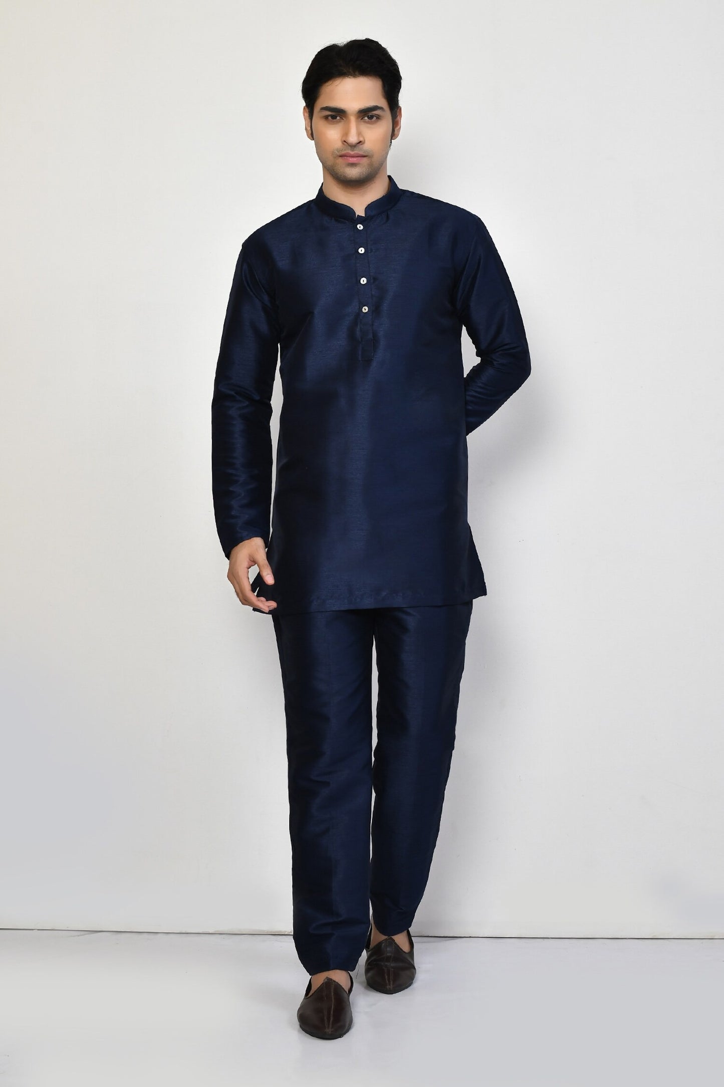 Designer Short Kurta In Navy Blue