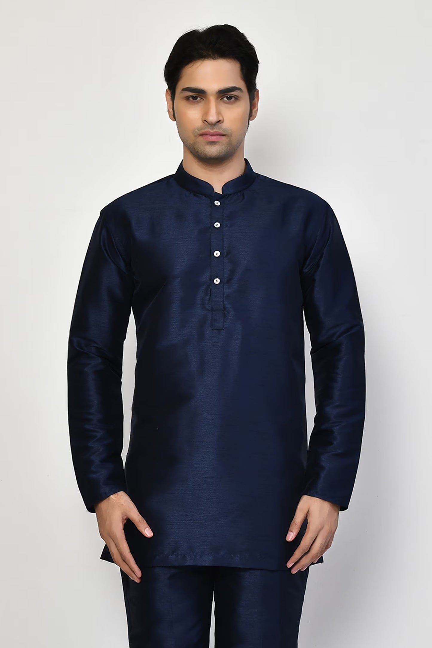 Designer Short Kurta In Navy Blue