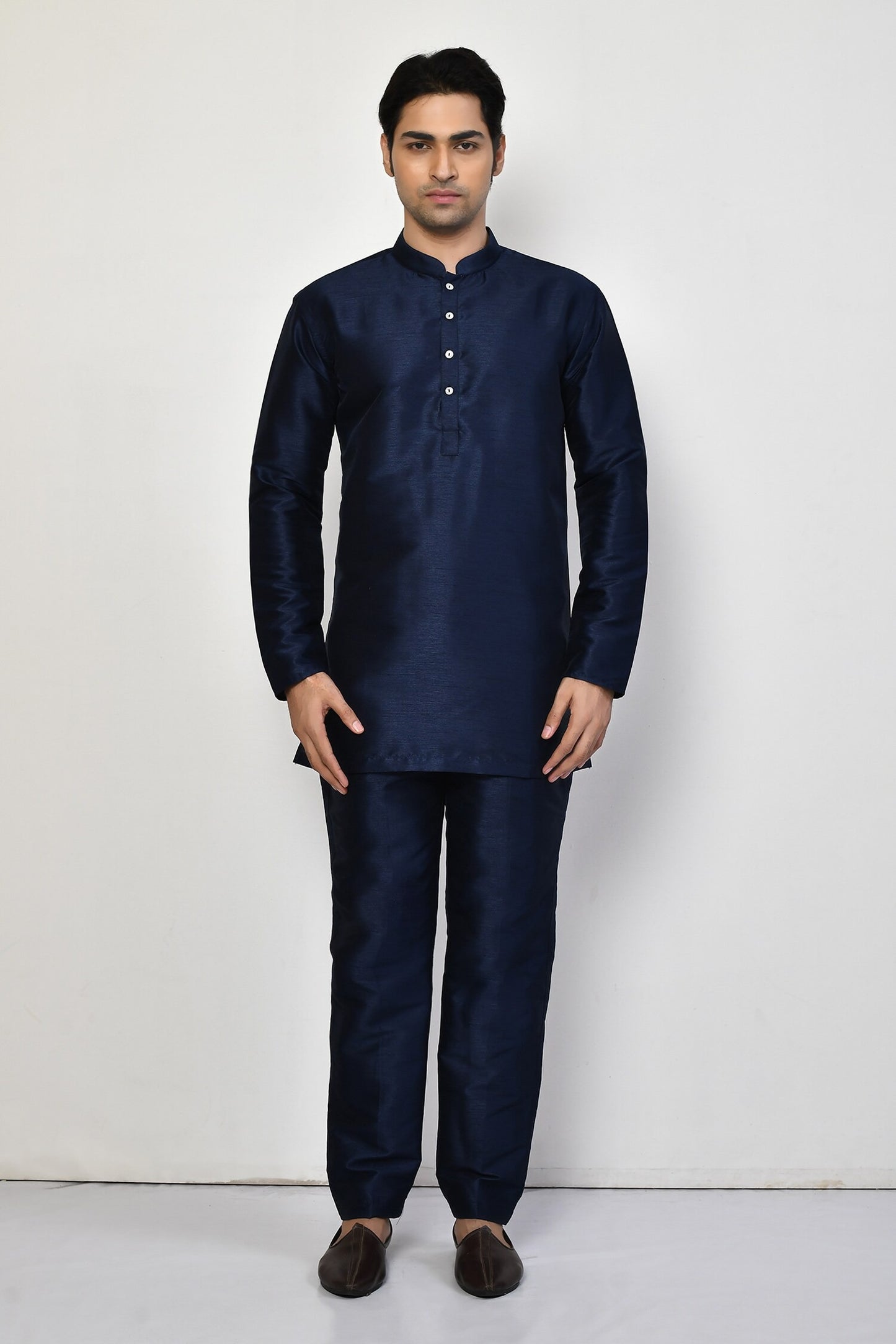 Designer Short Kurta In Navy Blue