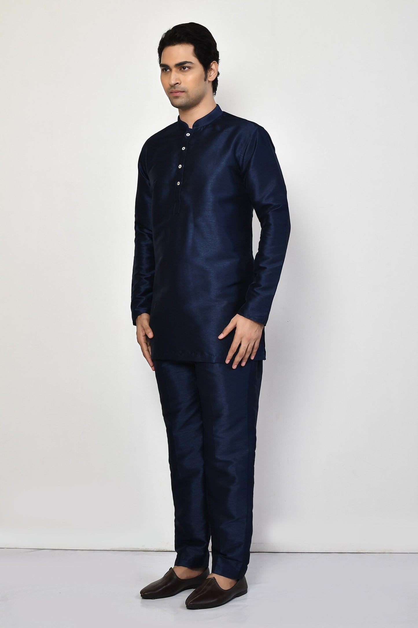 Designer Short Kurta In Navy Blue
