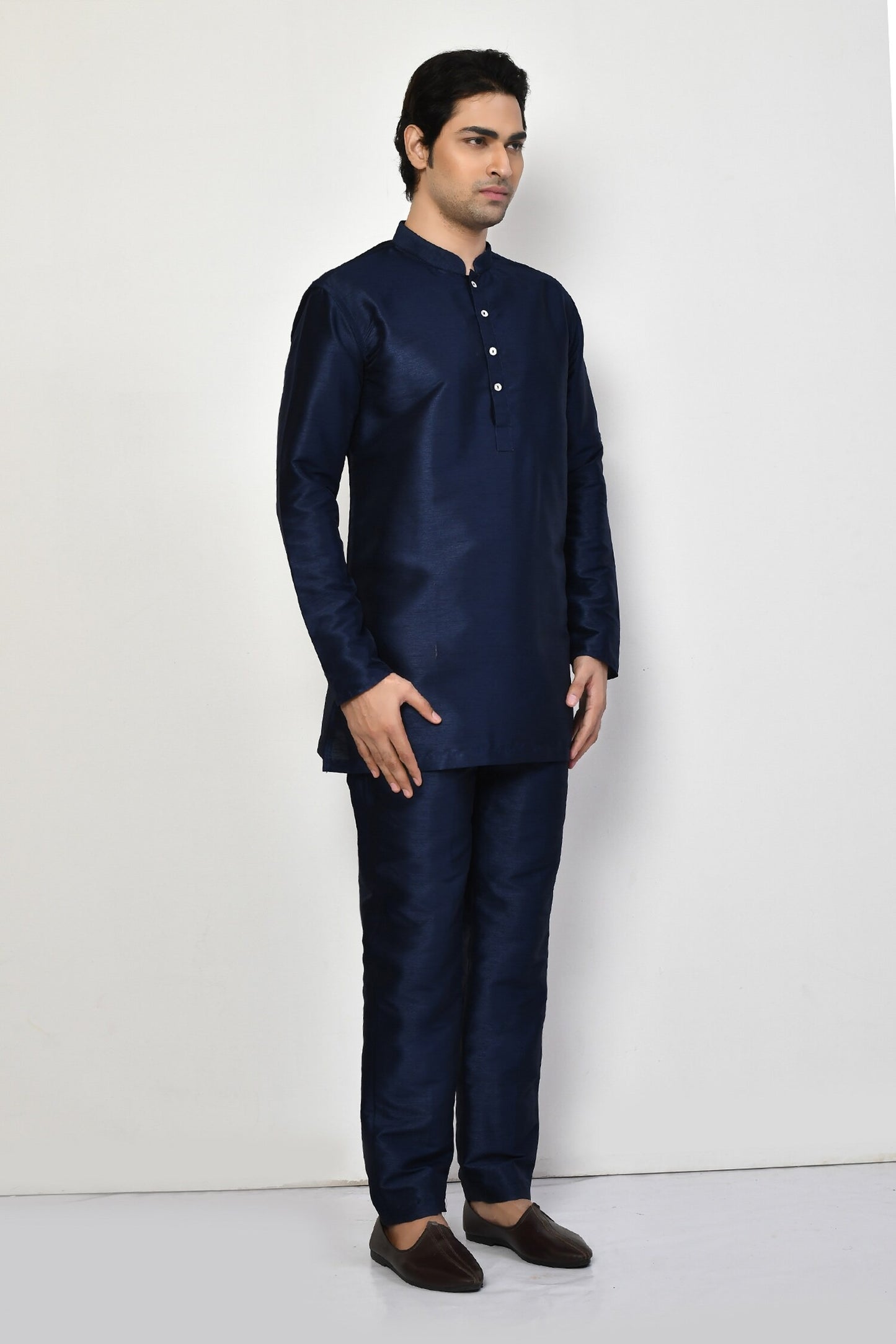 Designer Short Kurta In Navy Blue