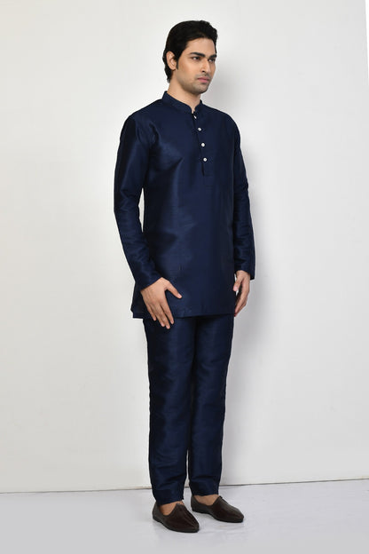 Designer Short Kurta In Navy Blue