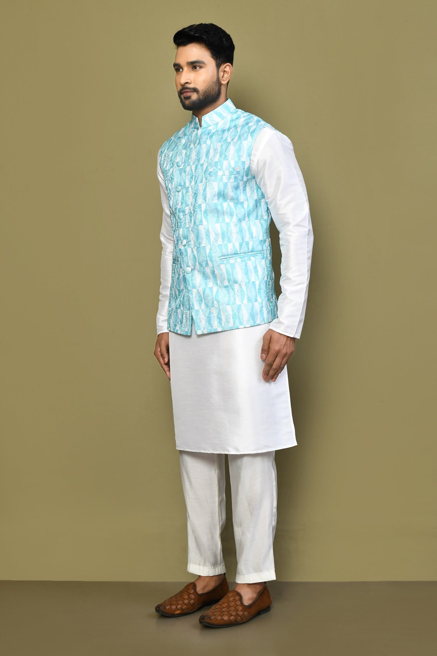 Designer Jacket In Turquoise