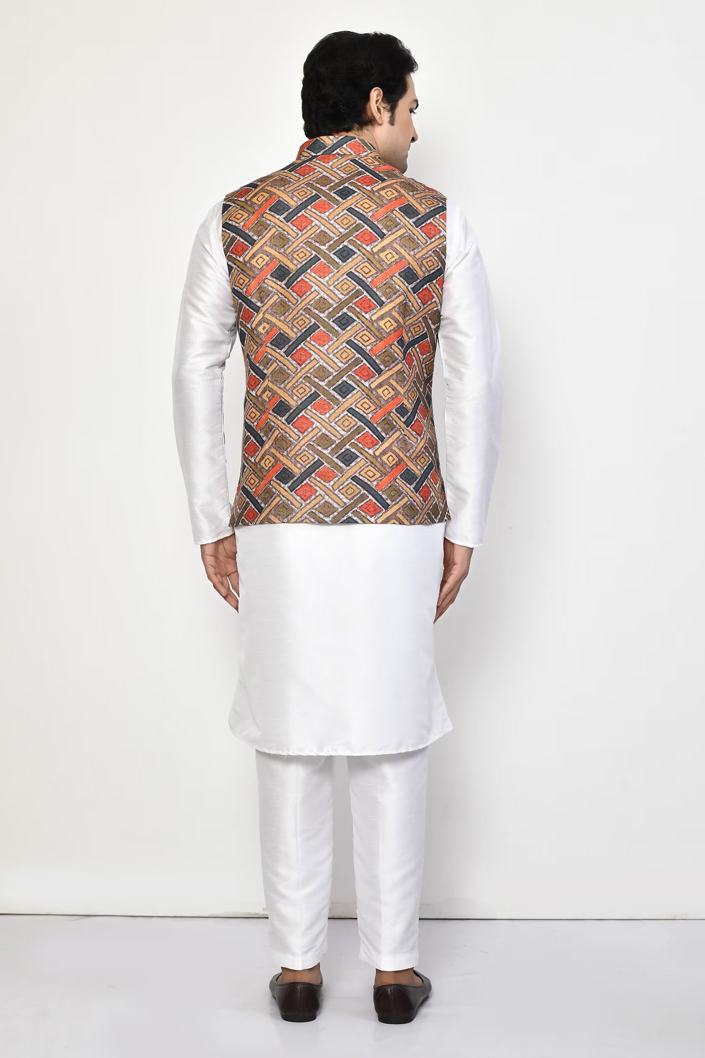 Designer Printed Jacket In Green Colour