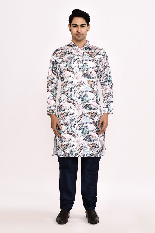 Designer Long Kurta set in Multicolor
