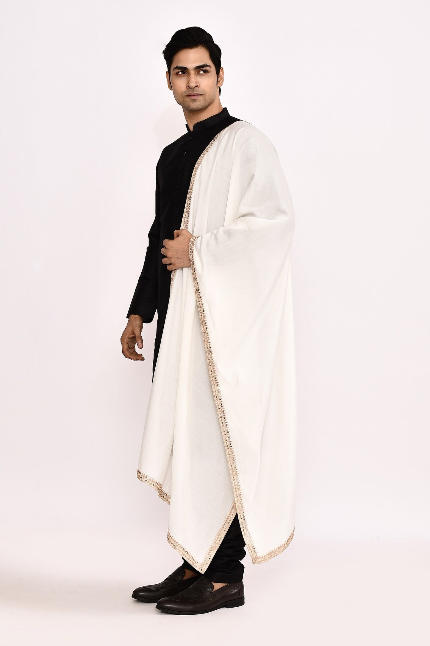 DESIGNER SILK KURTA  SILK CHURIDAR &  COTTON DUPATTA