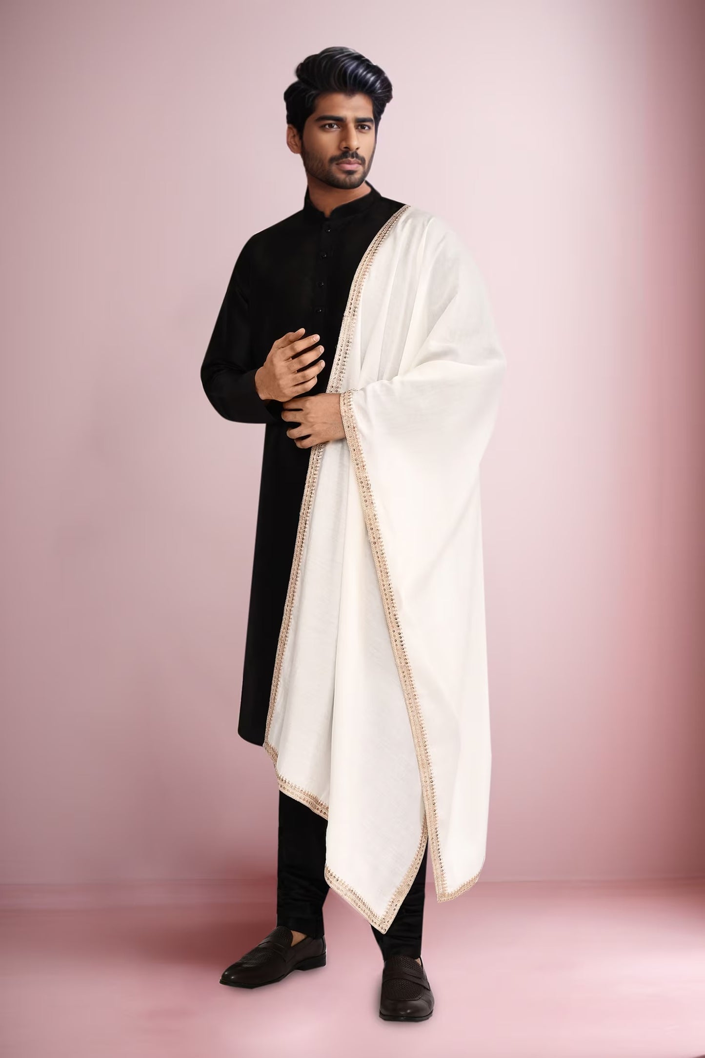 DESIGNER SILK KURTA  SILK CHURIDAR & COTTON DUPATTA