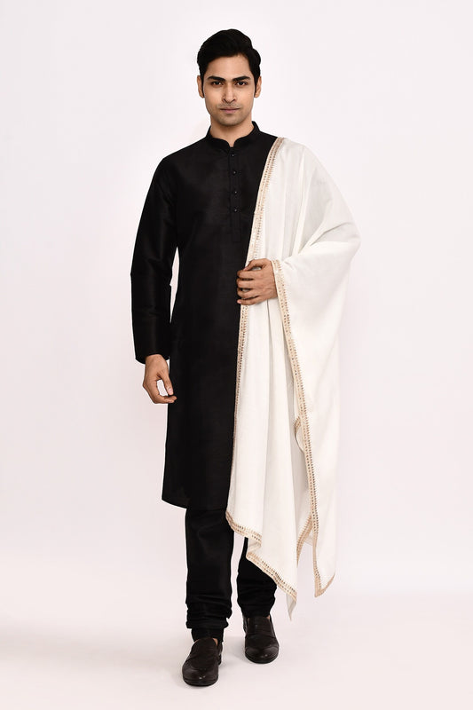 DESIGNER SILK KURTA  SILK CHURIDAR &  COTTON DUPATTA