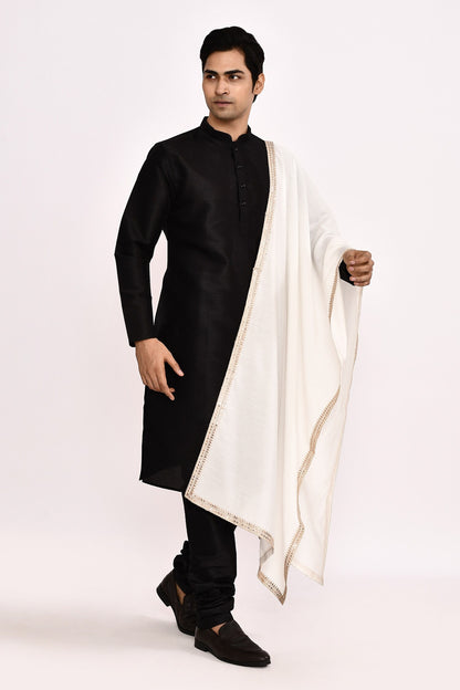 DESIGNER SILK KURTA  SILK CHURIDAR &  COTTON DUPATTA
