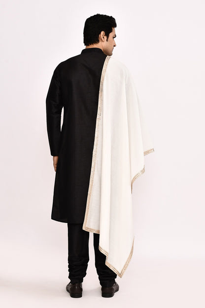 DESIGNER SILK KURTA  SILK CHURIDAR &  COTTON DUPATTA