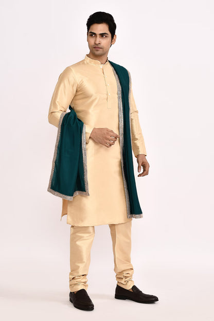 DESIGNER SILK KURTA  SILK CHURIDAR  & COTTON DUPATTA