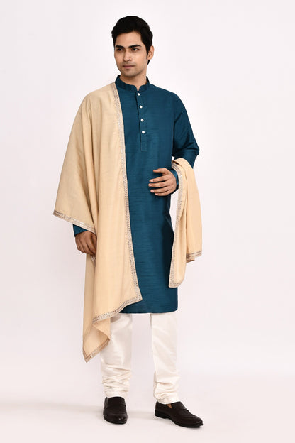 DESIGNER SILK KURTA  SILK CHURIDAR & COTTON DUPATTA