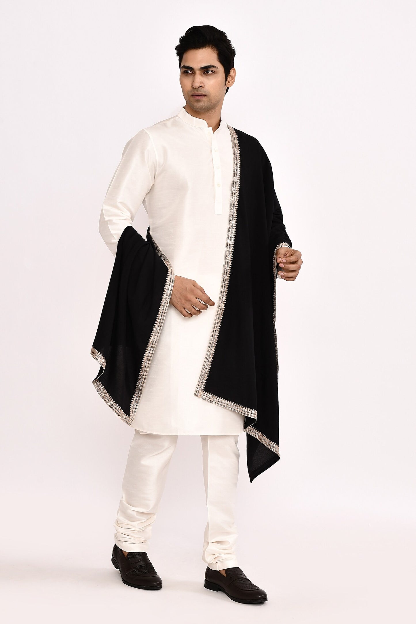 DESIGNER SILK KURTA  SILK CHURIDAR & COTTON DUPATTA
