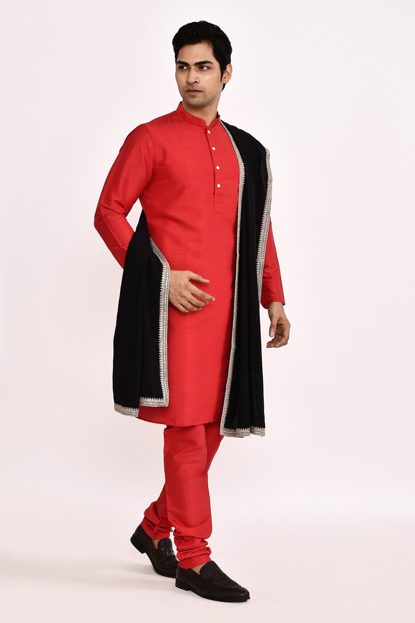 DESIGNER SILK KURTA  SILK CHURIDAR &  COTTON DUPATTA