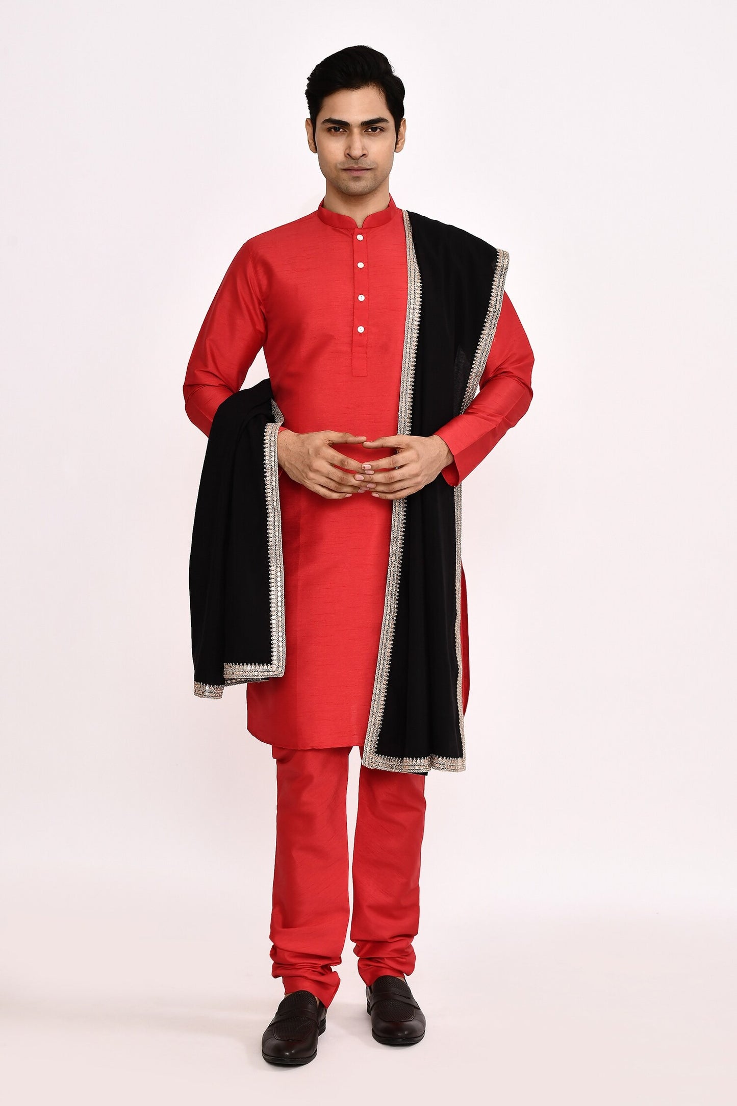 DESIGNER SILK KURTA  SILK CHURIDAR &  COTTON DUPATTA