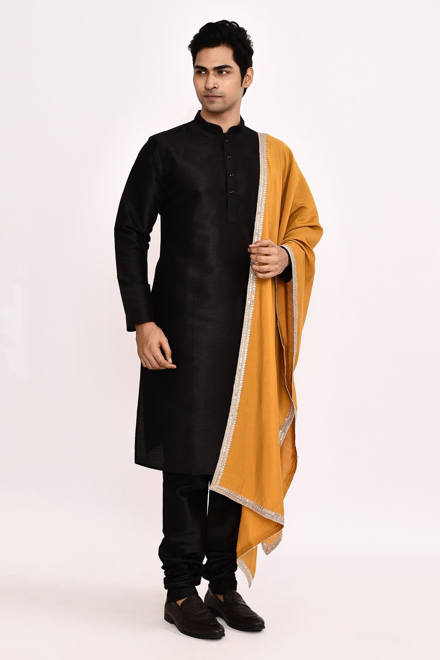 DESIGNER SILK KURTA  SILK CHURIDAR & COTTON DUPATTA