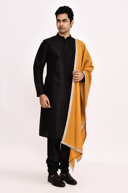 DESIGNER SILK KURTA  SILK CHURIDAR & COTTON DUPATTA