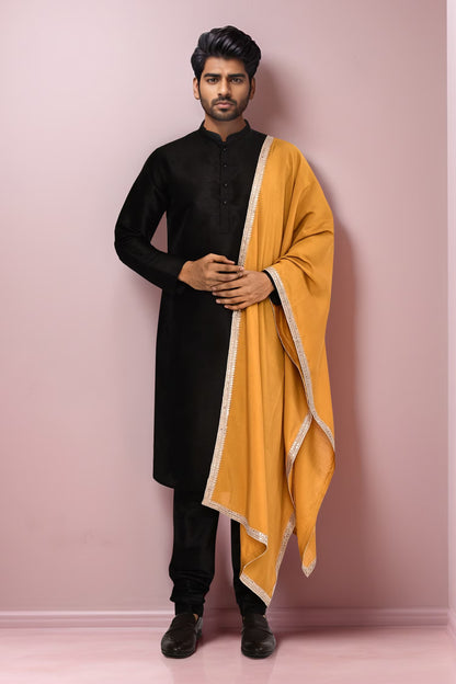 DESIGNER SILK KURTA  SILK CHURIDAR & COTTON DUPATTA