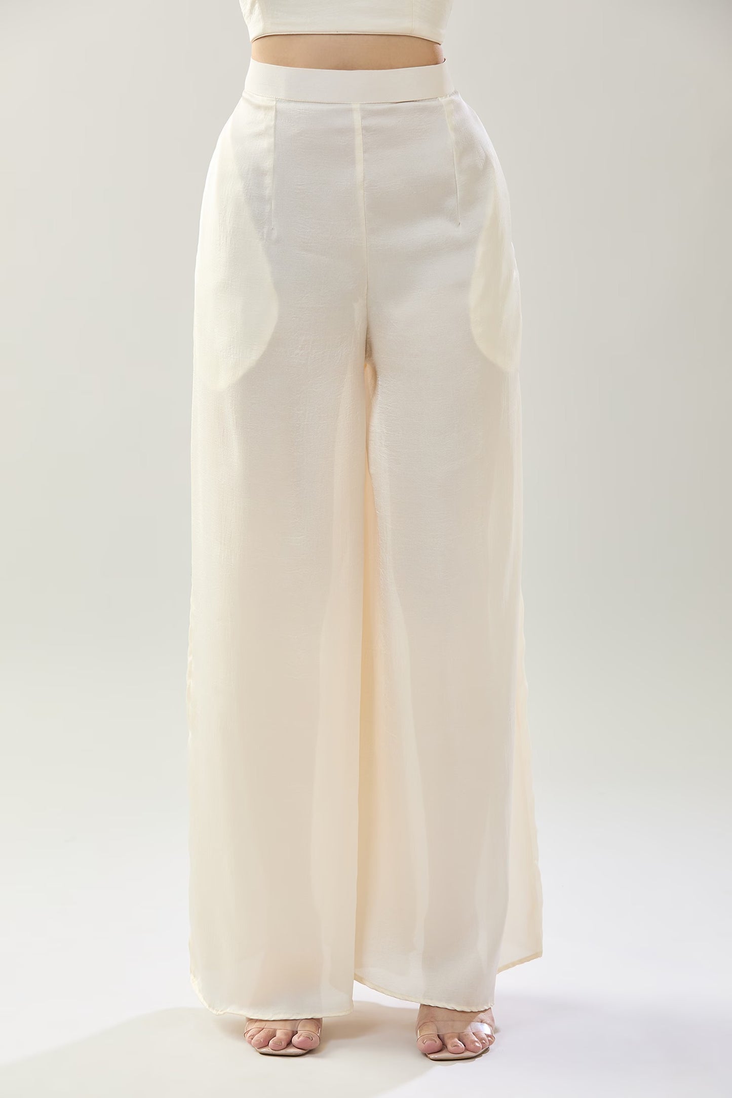 Designer Wear White Open Jacket And Pant Set