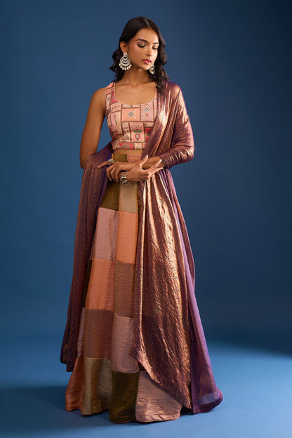 Designer Wear Multi-Colour Lehenga Set