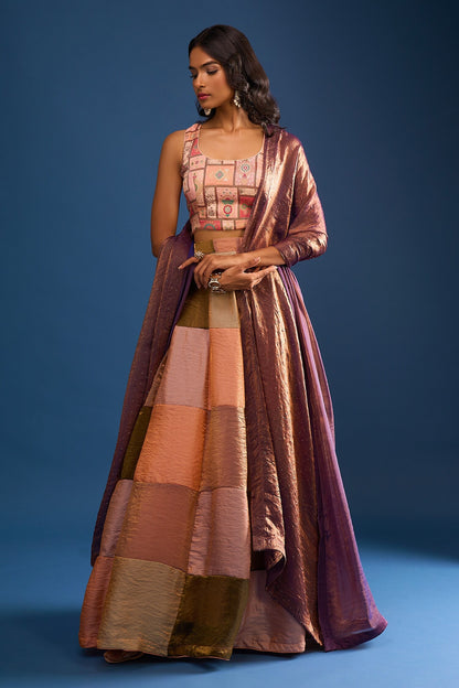 Designer Wear Multi-Colour Lehenga Set