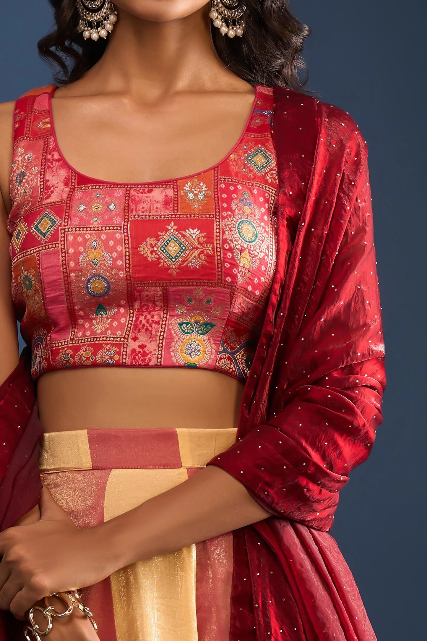 Designer Wear Multi-Colour Lehenga Set