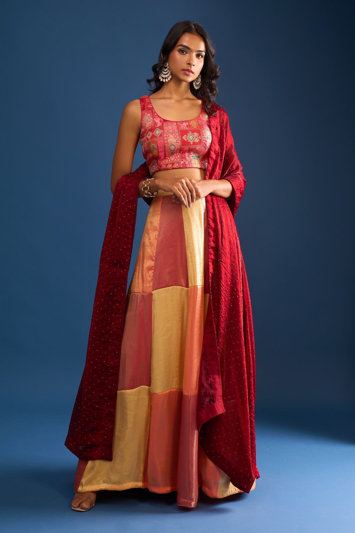 Designer Wear Multi-Colour Lehenga Set