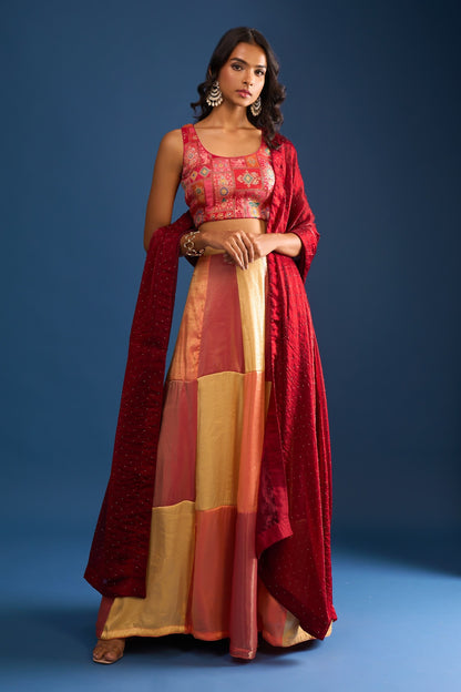 Designer Wear Multi-Colour Lehenga Set