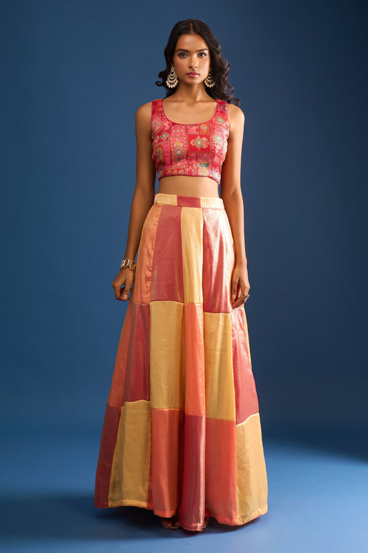 Designer Wear Multi-Colour Lehenga Set