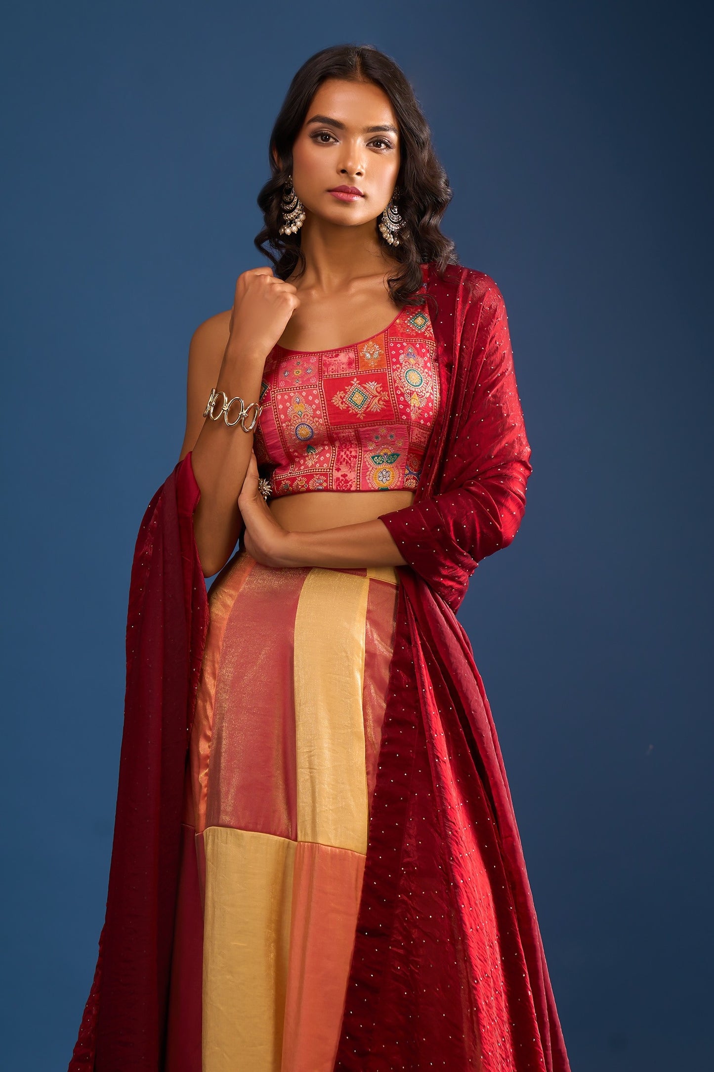 Designer Wear Multi-Colour Lehenga Set