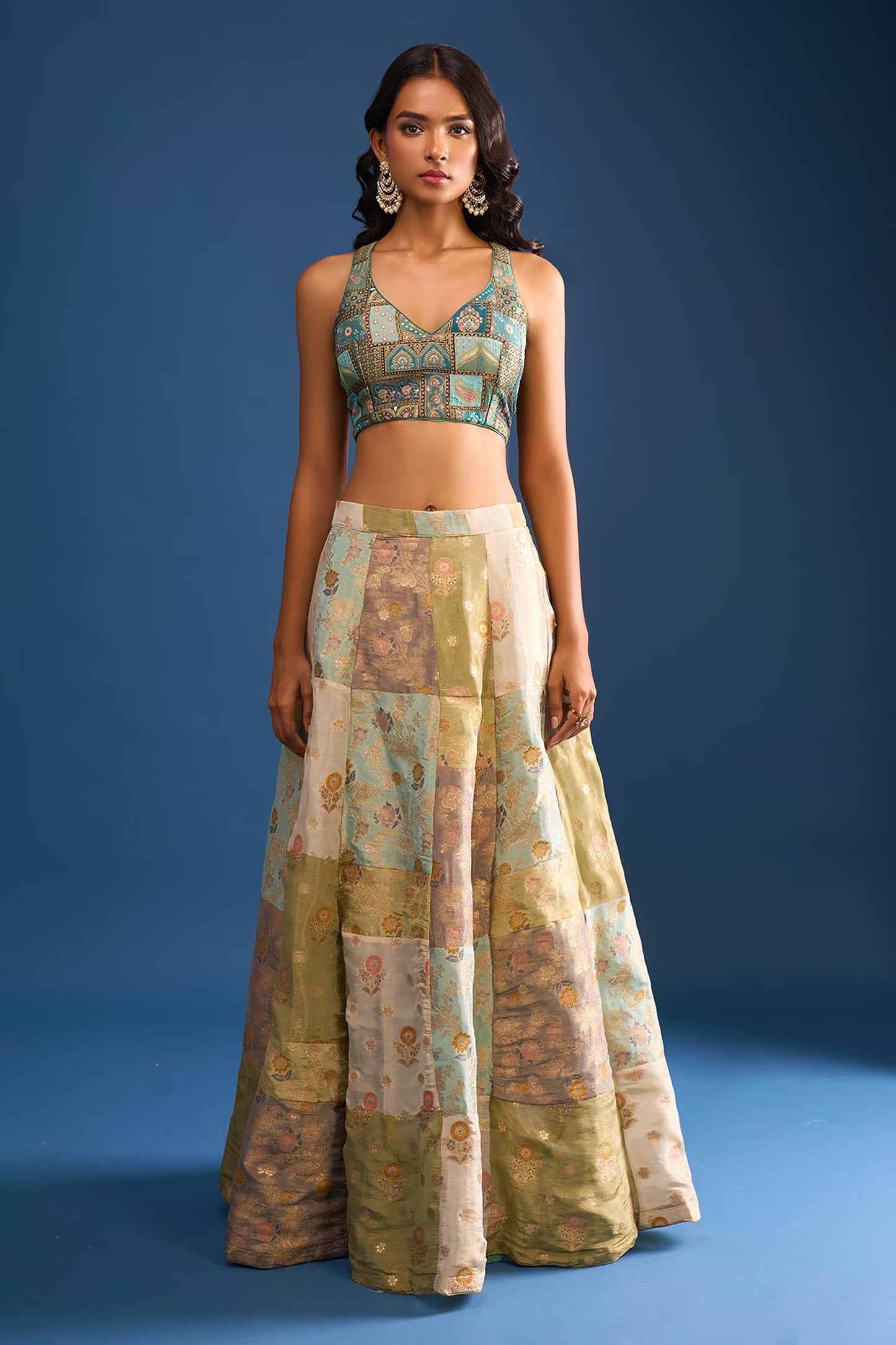 Designer Wear Multi-Colour Lehenga Set